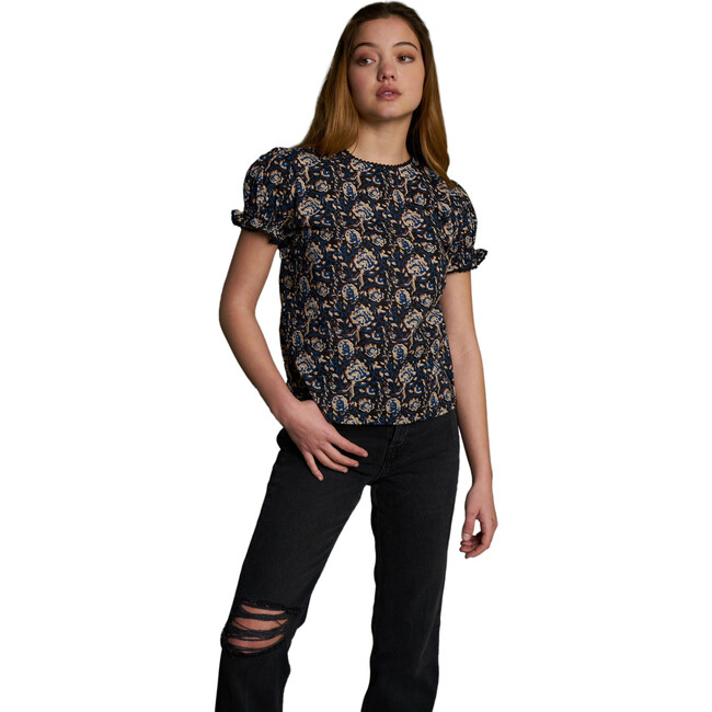 Women's Pia Top, Navy Block - Blouses - 2