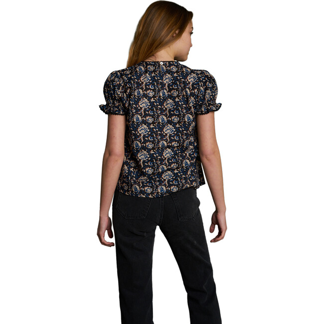 Women's Pia Top, Navy Block - Blouses - 3