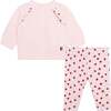 Cherry Ruffle Outfit, Pink - Mixed Apparel Set - 1 - thumbnail