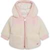 Colorblock Fleece Jacket, Ivory - Jackets - 1 - thumbnail