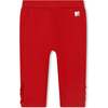 Ruffle Knit Trousers, Red - Pants - 1 - thumbnail