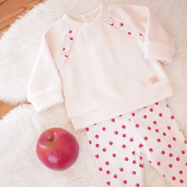 Cherry Ruffle Outfit, Pink - Mixed Apparel Set - 2