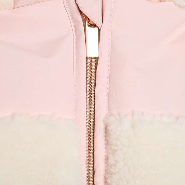 Colorblock Fleece Jacket, Ivory - Jackets - 3