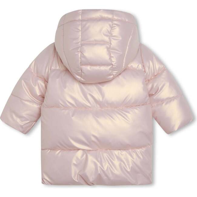 Hooded Puffer Coat, Pink - Coats - 3