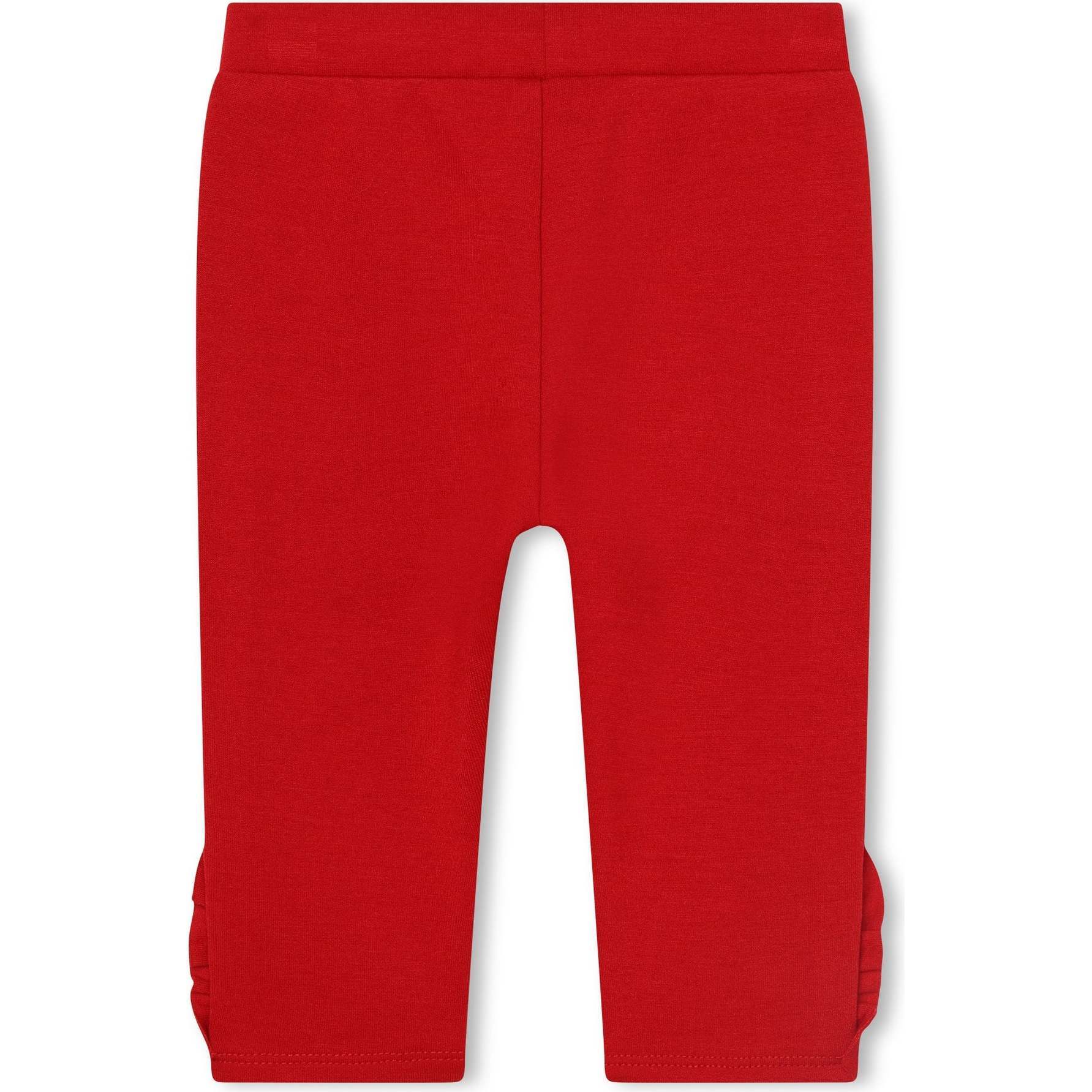 Ruffle Knit Trousers, Red