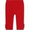 Ruffle Knit Trousers, Red - Pants - 3