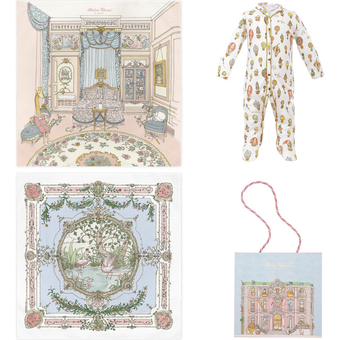 French Style Playsuit & Blanket Gift Set, Carre French