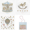 Trio Carre 100 x 100 cm Blanket Set, Rocking Horse, Hot Air Balloons & Carousel Blue - Swaddles - 1 - thumbnail