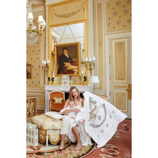Trio Carre 100 x 100 cm Blanket Set, Rocking Horse, Hot Air Balloons & Carousel Blue - Swaddles - 4
