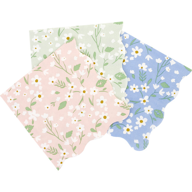 Set of 20 Ditsy Floral Small Napkins, Multi