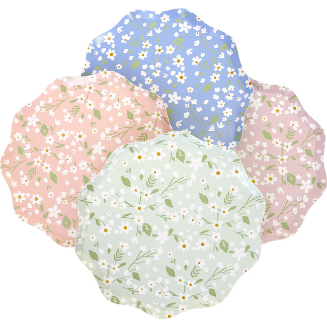 Set of 12 Ditsy Floral Side Plates, Multi
