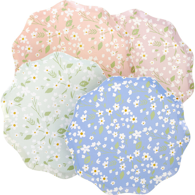 Set of 12 Ditsy Floral Dinner Plates, Multi