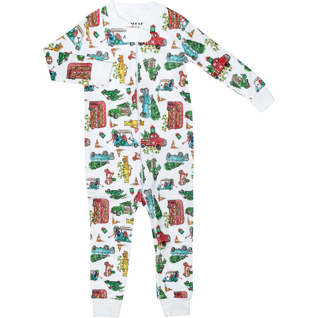 Home for the Holidays Zipper Romper, Green