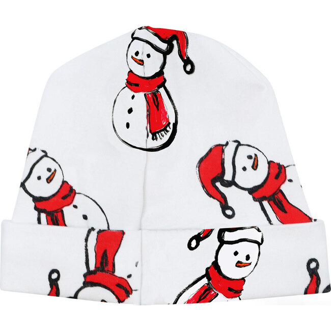 Snowman Receiving Hat, Red
