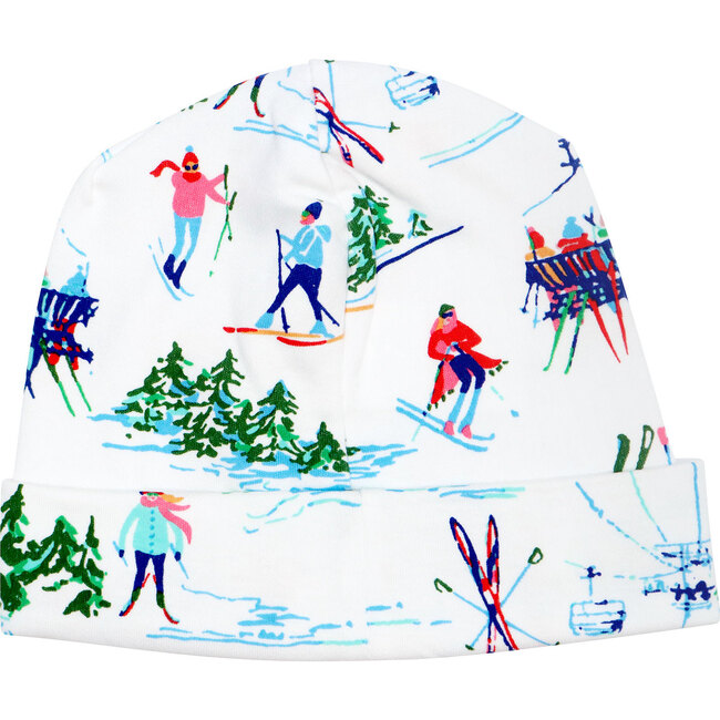 Festive Ski Receiving Hat, Blue