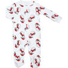 Snowman Zipper Romper, Red - Rompers - 2