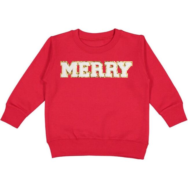 Merry Patch Christmas Sweatshirt, Red