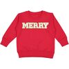 Merry Patch Christmas Sweatshirt, Red - Sweatshirts - 1 - thumbnail