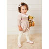 Floral Hand-Smocked Long Sleeve Romper, Pink - Onesies - 2