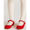 Suede Piped Mary Jane Shoes, Red - Mary Janes - 3