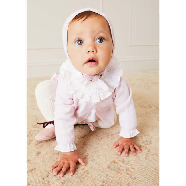 Frill Collar Long Sleeve Bodysuit, White - Onesies - 2