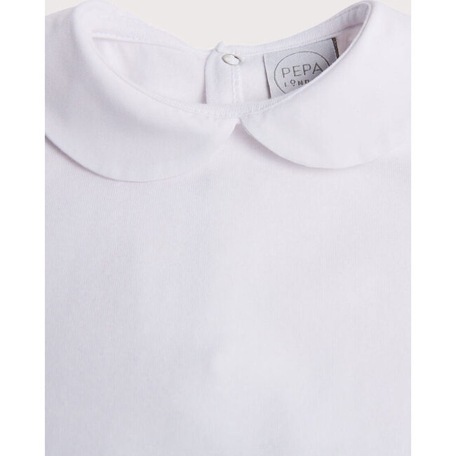 Peter Pan Collar Bodysuit, White - Onesies - 3