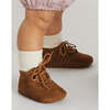 Baby Oxford Suede Pram Booties, Brown - Dress Shoes - 3