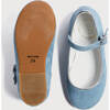 Girls Suede Piped Mary Jane Shoes, Baby Blue - Mary Janes - 5