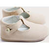 Baby Suede T-Bar Pram Shoes, Beige - Dress Shoes - 4