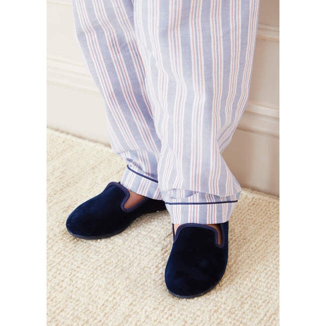 Velvet In-Door Slippers, Navy - Slippers - 2