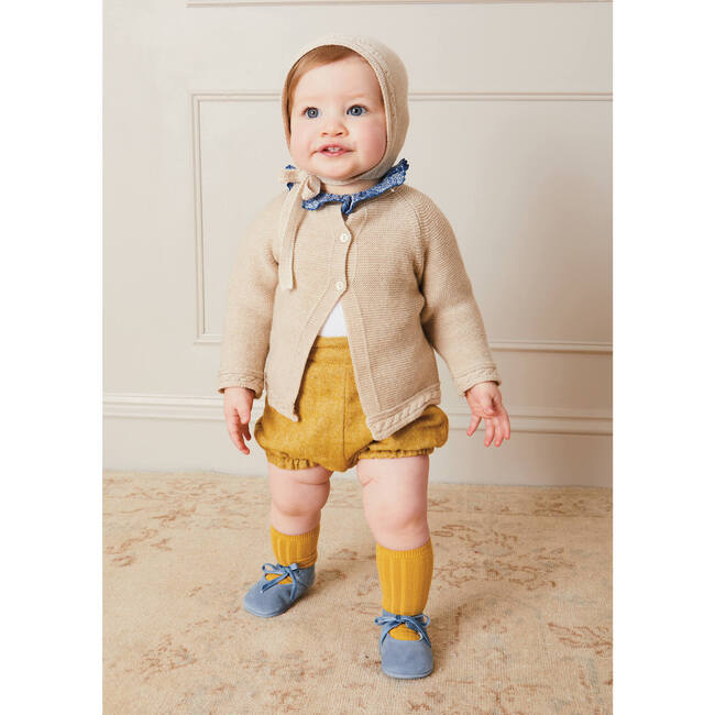 Cable Knit Button Cardigan, Cream - Cardigans - 2