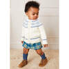 Check Leather Button Bloomers, Blue - Bloomers - 3