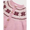 Classic Fair Isle Ribbed Cuff Cardigan, Pink - Cardigans - 4