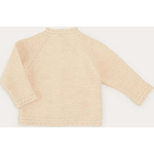 Cable Knit Button Cardigan, Cream - Cardigans - 4