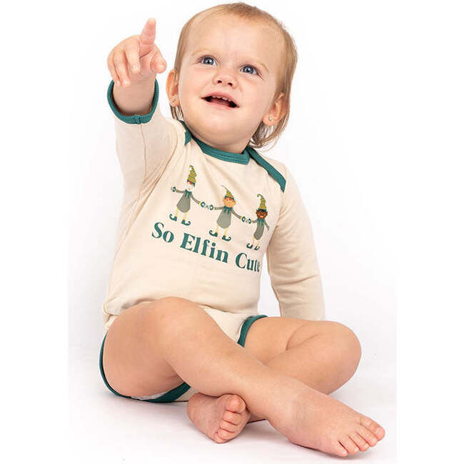 So Elfin Cute Christmas Viscose Bamboo Terry Ringer Baby Onesie - Onesies - 2