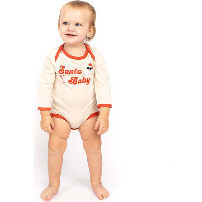 Santa Baby Christmas Viscose Bamboo Terry Ringer Baby Onesie - Onesies - 2