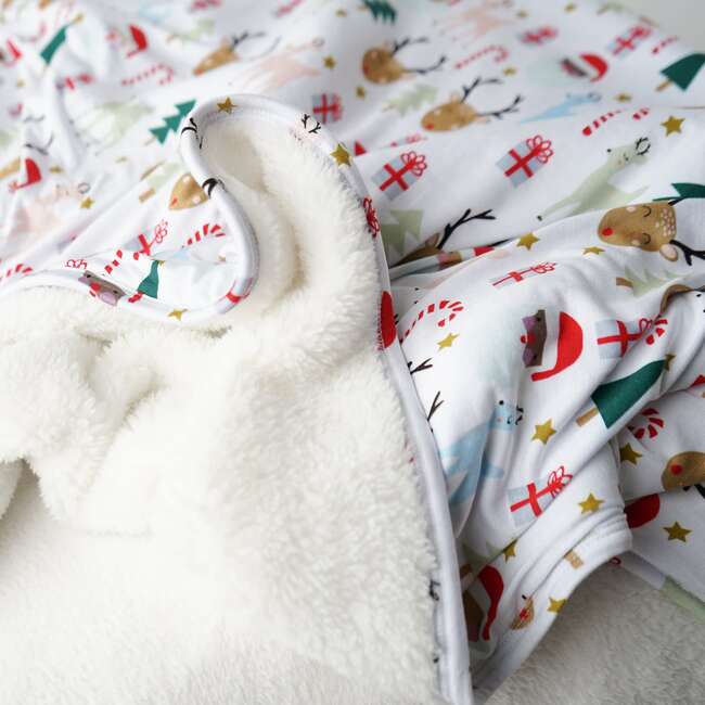 Santa and Friends Small Bamboo and Fleece Throw Blanket - Blankets - 3