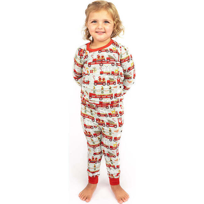 Christmas Train Bamboo Long Sleeve Kids Pajama Pants Set - Pajamas - 2