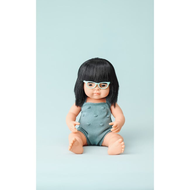 Colourful Edition Collection - Baby Doll Asian Girl with Glasses 15” (lead color rompers) - Dolls - 5