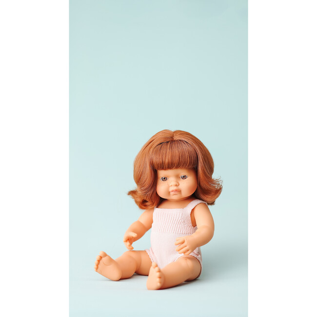 Colourful Edition Collection - Baby Doll Caucasian Redhead Girl 15" (pink rompers) - Dolls - 5