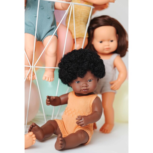 Colourful Edition Collection - Baby Doll African Girl 15" (melon rompers) - Dolls - 5