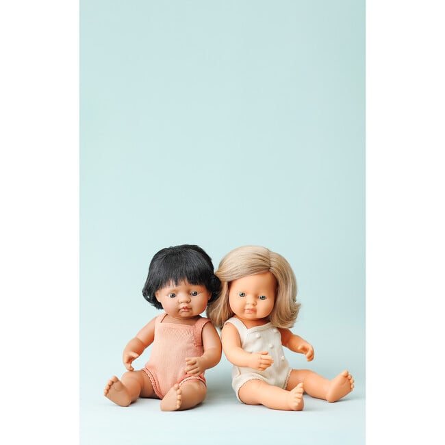 Colourful Edition Collection - Baby Doll Caucasian Dirty Blond Girl 15" (cream rompers) - Dolls - 6