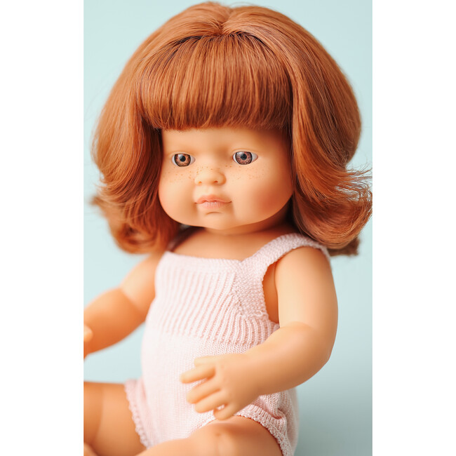 Colourful Edition Collection - Baby Doll Caucasian Redhead Girl 15" (pink rompers) - Dolls - 6