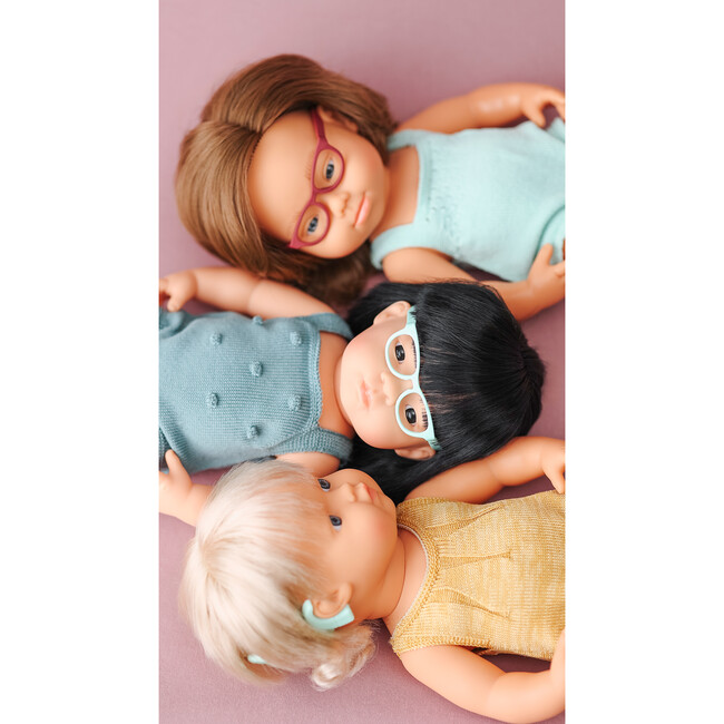 Colourful Edition Collection - Baby Doll Asian Girl with Glasses 15” (lead color rompers) - Dolls - 7