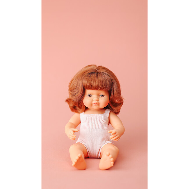 Colourful Edition Collection - Baby Doll Caucasian Redhead Girl 15" (pink rompers) - Dolls - 7