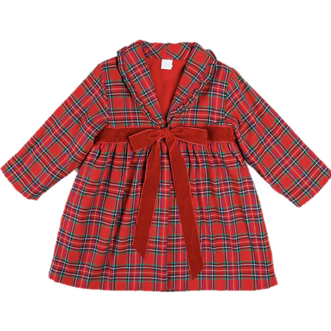 Tartan Bow Front Dress-Gown, Red