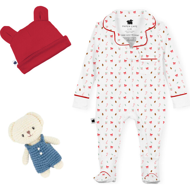 Holly Print Deluxe Bundle, Blue Bear