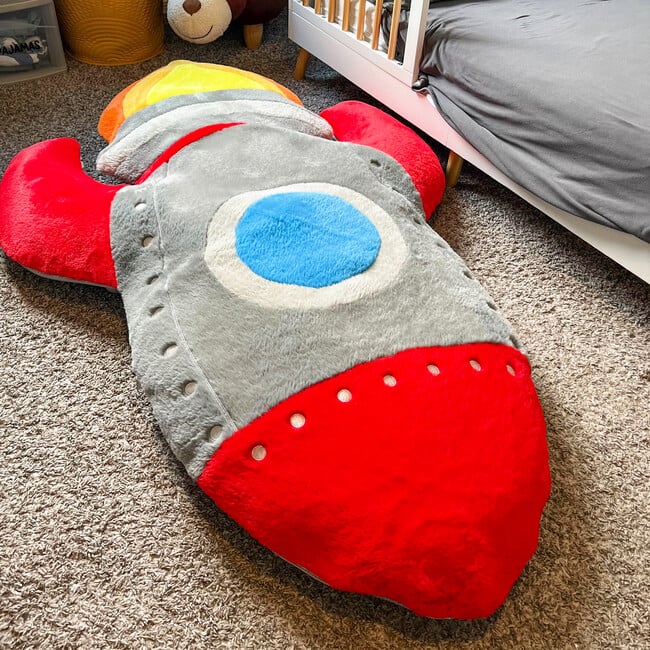 Blast Off Rocket Ship Fluffy Floor Cushion - Playmats - 6