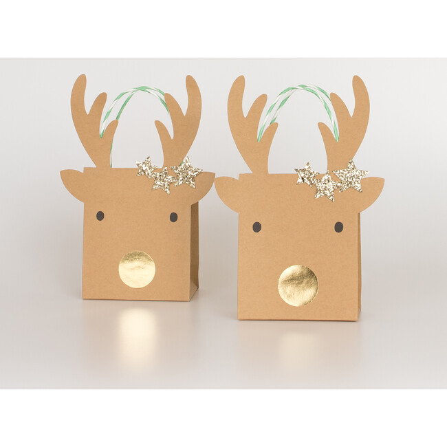 Small Reindeer With Stars Gift Bags - Party Accessories - 2