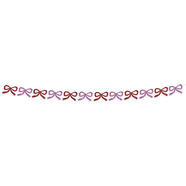 Red & Pink Glitter Bow Garland - Garlands - 5